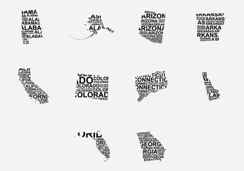America Word Map Set 3 - vector gratuit #389305 