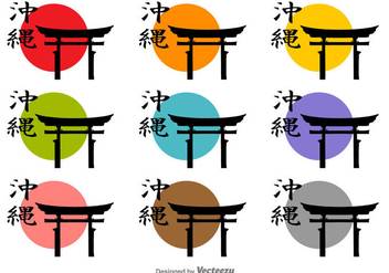 Torii Vector Icon Silhouettes - бесплатный vector #389535