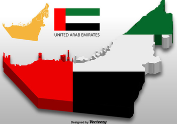 United Arab Emirates - Vector 3D Map - Kostenloses vector #389625