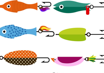 Vector Fishing Lure Icon Set - Free vector #389635