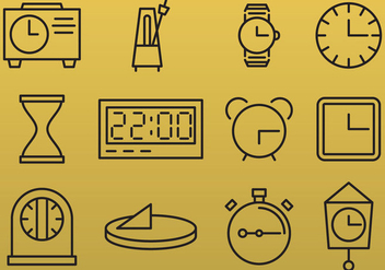 Line Clock Icons - бесплатный vector #389685
