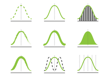 Gaussian Curve Icons - vector gratuit #389915 