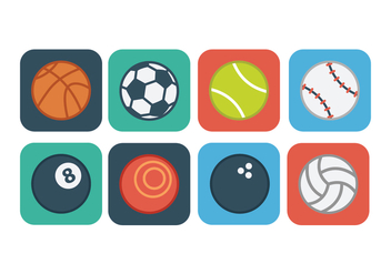 Free Flat Sport Ball Icons - Free vector #390065