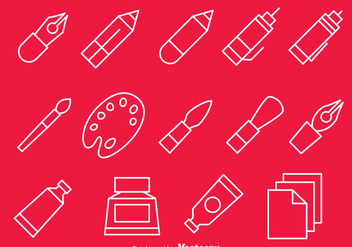Drawing Tools Line Icons Vector - vector #390175 gratis