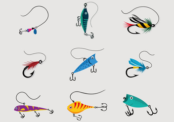 Colorful Fishing Lure Vector Pack - vector gratuit #390755 
