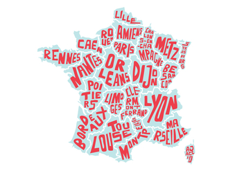 French USA Word Map Vector - Kostenloses vector #391165