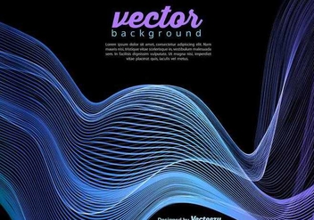 Vector Blue Wave Template On Black Background - vector gratuit #391175 