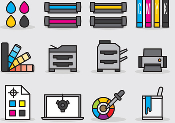 Cute Printing Icons - Kostenloses vector #391815