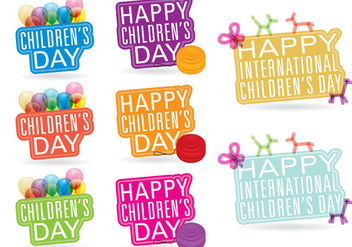 Childrens Day Titles - vector gratuit #391895 