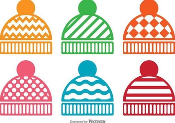 Vector Set Of Winter Hat Icons - Free vector #392075