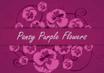 Pansy Purple Flowers Vector Silhouette - бесплатный vector #392395