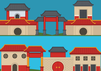 China Town Vector Illustration - Free vector #392785
