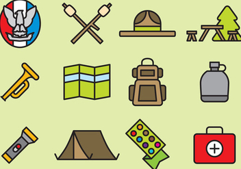 Cute Boy Scout Icons - Free vector #392905