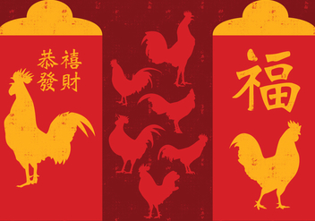 Chinese New Year Rooster Red Packet - vector #392965 gratis