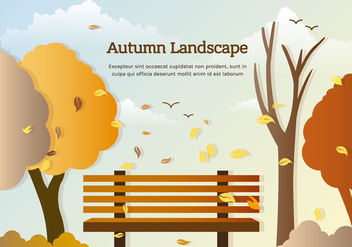Free Vector Autumn Park Bench - Free vector #393765