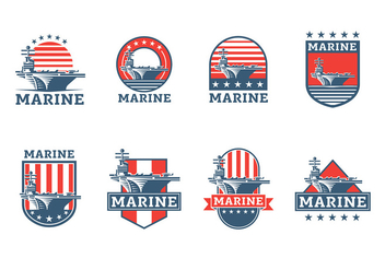 Aircraft Carrier Badge Vector Free - Free vector #394195