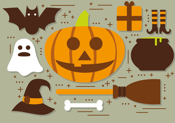 Pumpkin Halloween Elements Vector Collection - vector gratuit #395055 