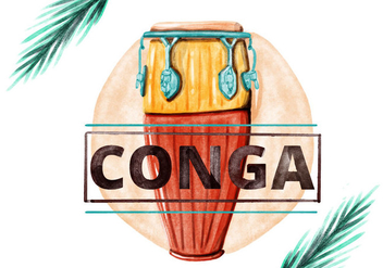 Free Conga Watercolor Vector - бесплатный vector #395265