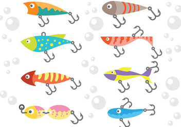Free Fishing Lure Icons Vector - vector gratuit #395475 