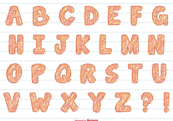 Cute Hand Drawn Marker Alphabet - vector gratuit #395615 