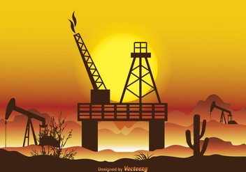 Oil Field Vector Illustration - vector #395655 gratis