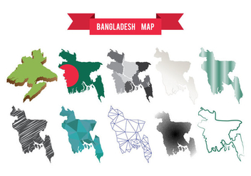Free Bangladesh Map Vector - vector gratuit #396155 