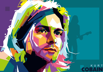 Kurt Cobain in Popart Portrait - vector gratuit #396345 