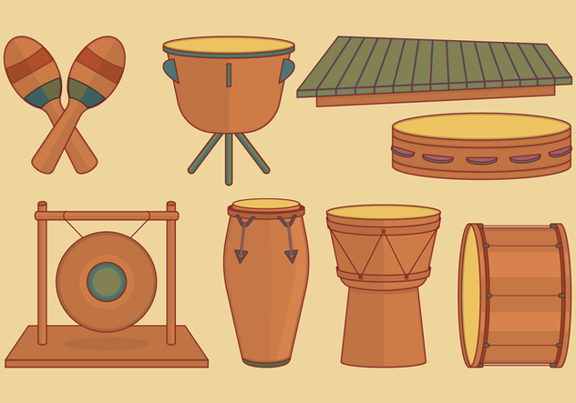 Percussion Instruments Set - vector #396885 gratis