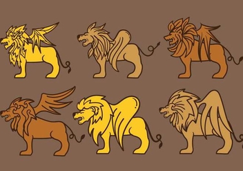 Winged Lion Vector - Free vector #397145