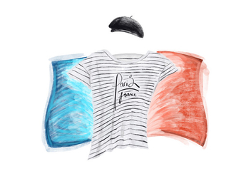 Free Parisian Wear Watercolor Vector - vector gratuit #397225 