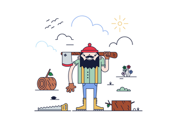 Free Woodcutter Vector - Free vector #397635