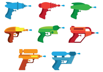 Set Of Water Gun Icons - vector gratuit #398405 
