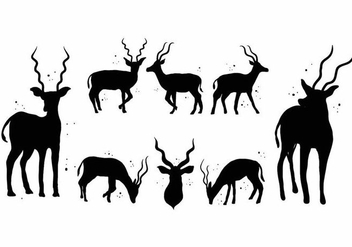 Free Kudu Silhouette Icon Set - Free vector #398485