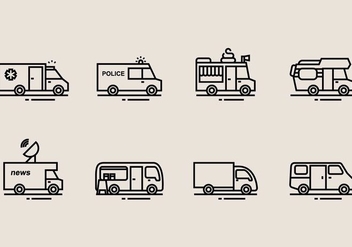 Minibus Icons - бесплатный vector #398995
