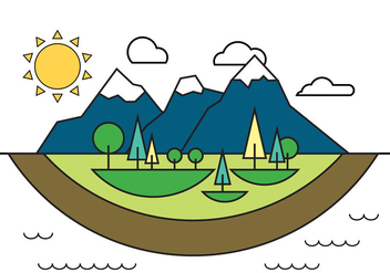 Landscape Island Vector Illustration - vector gratuit #399225 