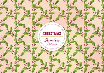 Free Vector Christmas Holly Pattern - бесплатный vector #399465