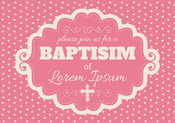 Cute Pink Baptisim Card - vector #399815 gratis