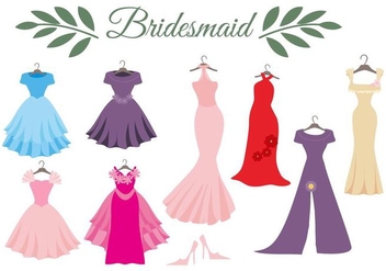 Free Wedding Dress Bridesmaid Vector - Free vector #400645