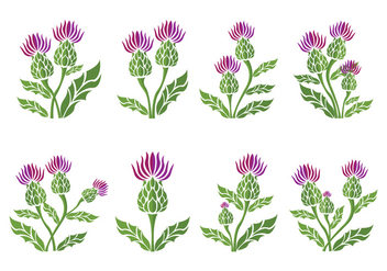 Thistle Icons - vector #401165 gratis