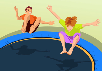 Bouncing On A Trampoline - Free vector #401175