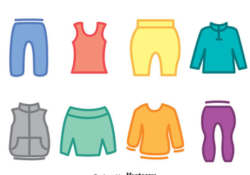 Colorful Tracksuit Icons Vector - бесплатный vector #401235