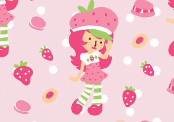 Strawberry Shortcake Pattern - vector gratuit #401795 