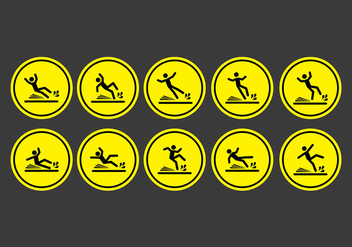Wet floor sign icons - Free vector #401825