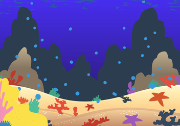 Seabad coral cartoon vector - vector gratuit #401975 