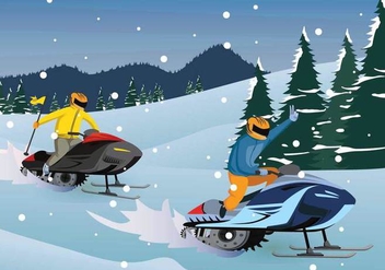 Free Snowmobile Illustration - бесплатный vector #402255
