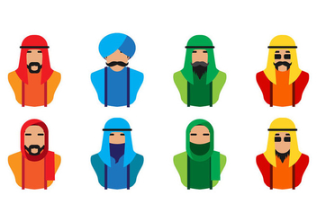 Free Arabic People Icon Vector - Free vector #402515