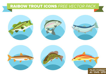 Rainbow Trout Icons Free Vector Pack - Free vector #404385