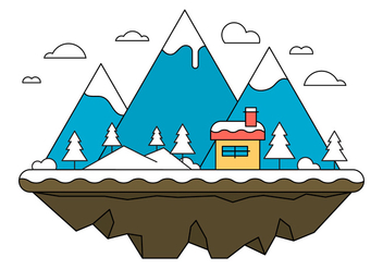 Blue Landscape Island Vector Illustration - vector gratuit #404615 