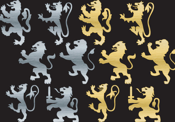 Lion Rampant Silhouettes - Free vector #405015