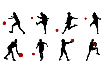 Free Kickball Silhouettes Vector - бесплатный vector #405805